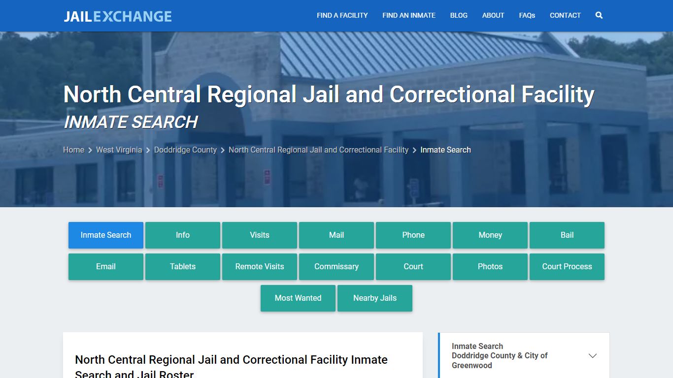 North Central Regional Jail and Correctional Facility Inmate Search